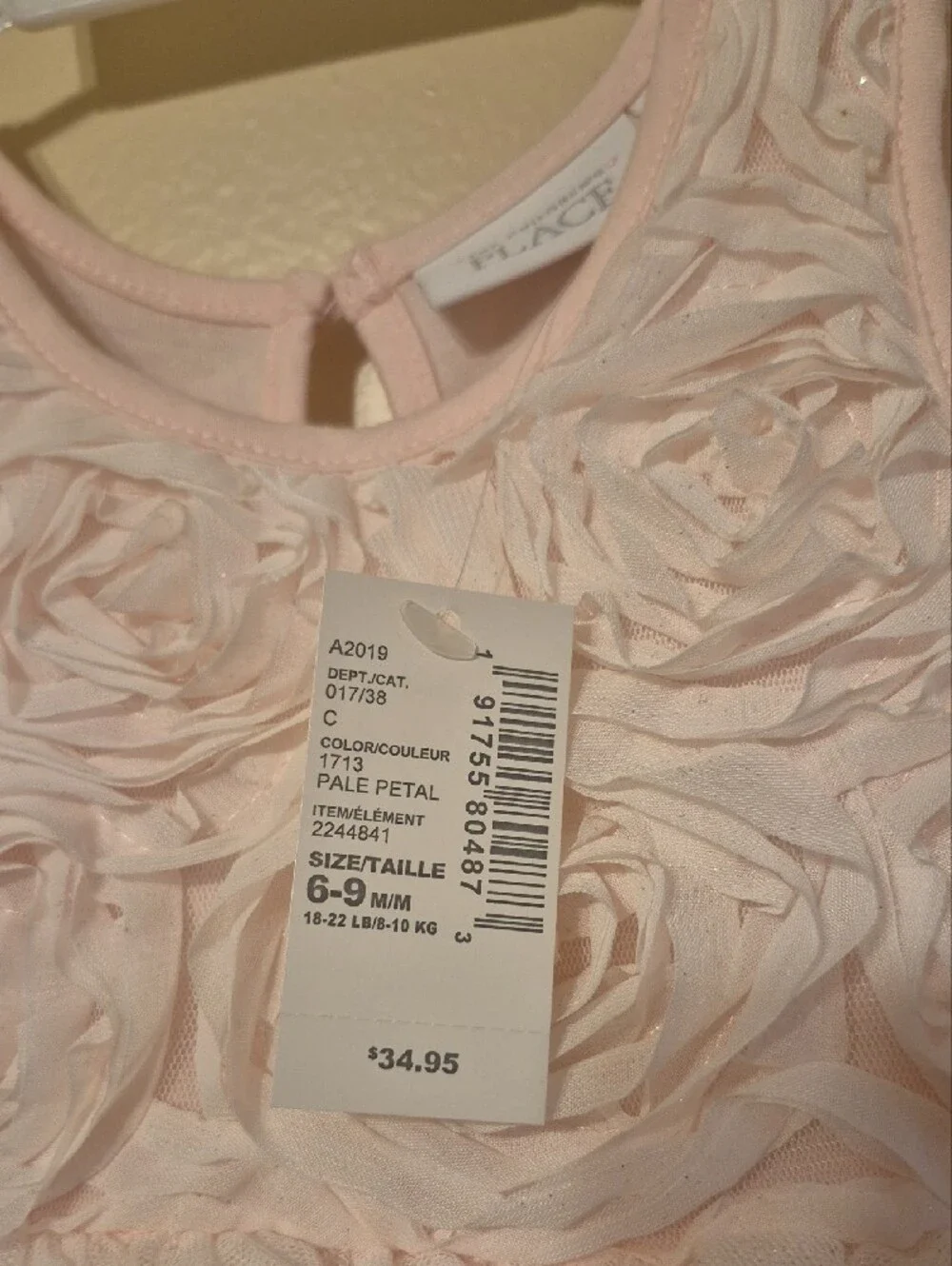 The Children's Place Light Pink Rosette Tiered Tulle Dress